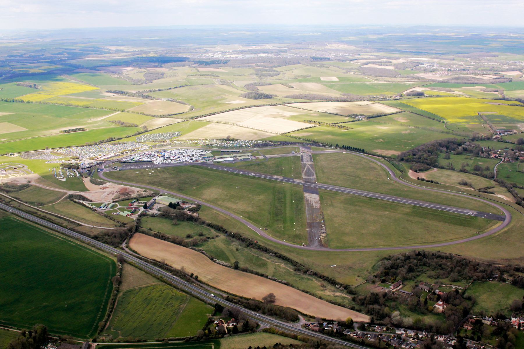 Aerial view of Thruxton Race Circuit